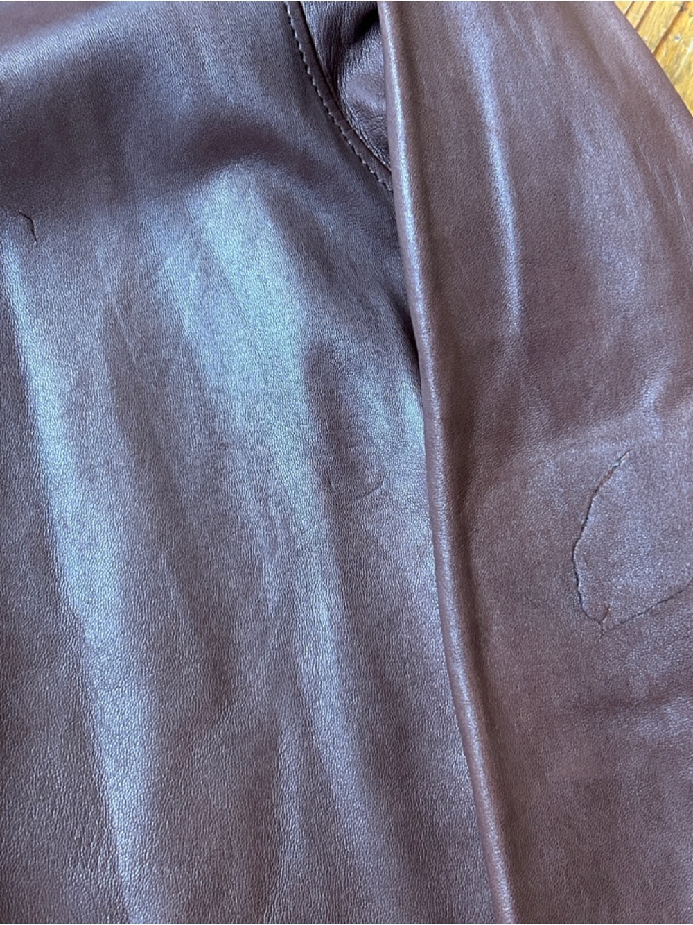 Ralph Lauren Purple Label Chocolate Brown Lambskin Button-Up Shirt Jacket - Picture 10 of 11